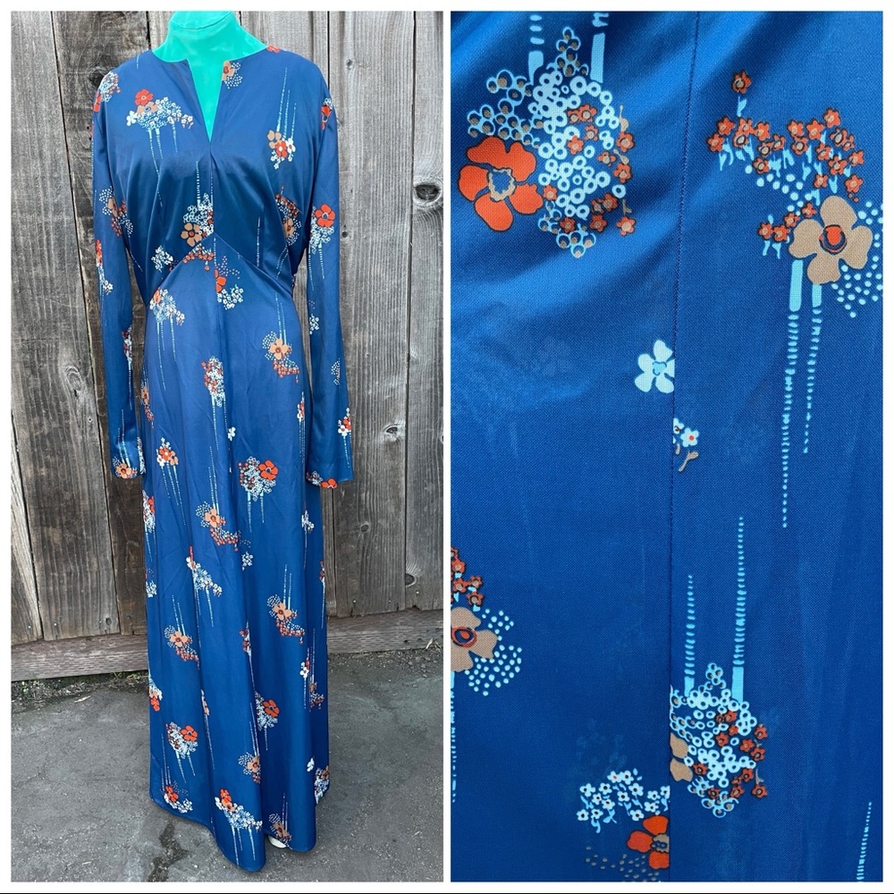 Vintage Ling sleeve Maxi Dress